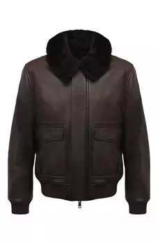 Кожаный бомбер Yves Salomon