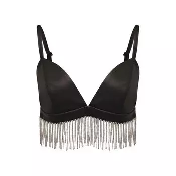 Кожаный бра-топ с отделкой стразами Bats