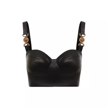Кожаный бра-топ Versace