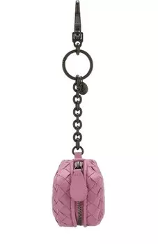 Кожаный брелок на молнии с плетением intrecciato Bottega Veneta