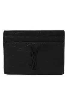 Кожаный футляр для кредитных карт с тиснением Saint Laurent