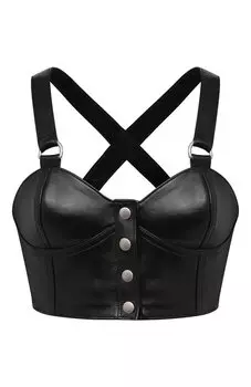 Кожаный топ Saint Laurent