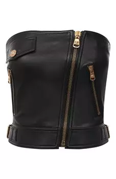 Кожаный топ Versace