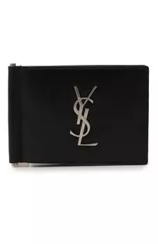 Кожаный зажим для купюр Saint Laurent