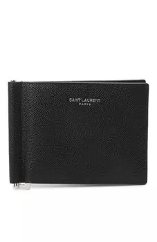 Кожаный зажим для купюр Saint Laurent