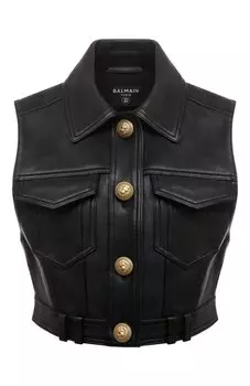 Кожаный жилет Balmain