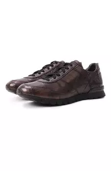 Кроссовки из кожи аллигатора Kiton