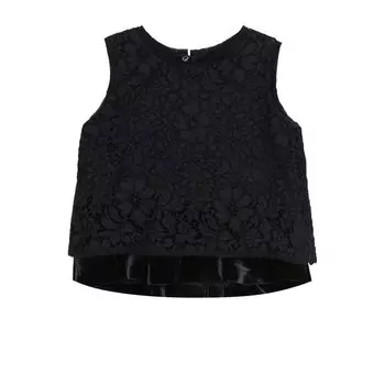 Кружевной топ с бархатной оборкой Ermanno Scervino