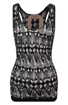 Кружевной топ с отделкой стразами N21