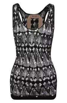 Кружевной топ с отделкой стразами N21
