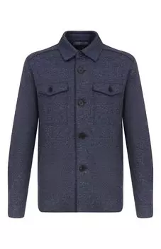Куртка-рубашка из шерсти и шелка Harris Wharf London