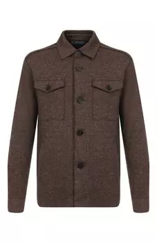 Куртка-рубашка из шерсти и шелка Harris Wharf London