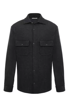 Куртка-рубашка из шерсти и шелка Marco Pescarolo