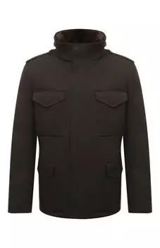 Куртка с отделкой из меха койота Yves Salomon