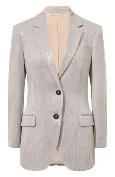 Льняной жакет с отделкой пайетками Brunello Cucinelli