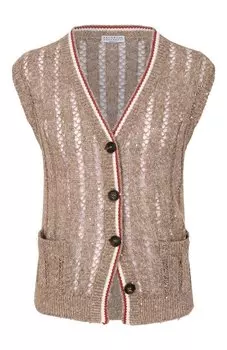 Льняной жилет Brunello Cucinelli
