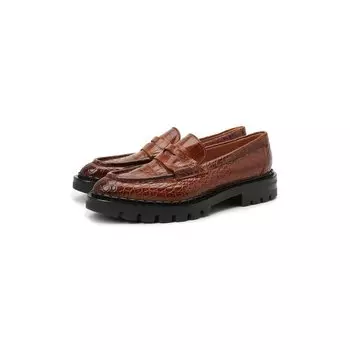 Лоферы из кожи аллигатора Santoni