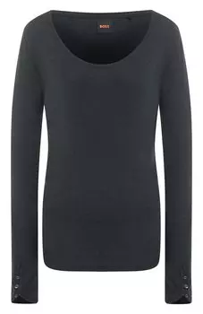 Лонгслив из хлопка и вискозы BOSS Orange