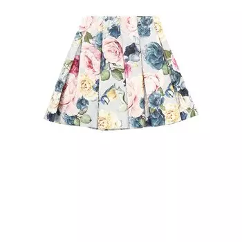 Мини-юбка с защипами и принтом Monnalisa