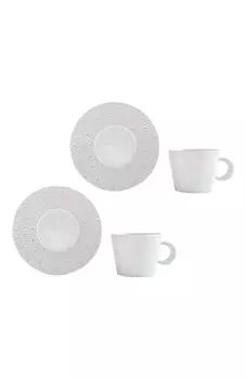 Набор Ecume Perle из двух чайных чашек с блюдцами Bernardaud