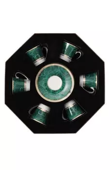 Набор из шести чайных чашек с блюдцами Malachite Stefano Ricci