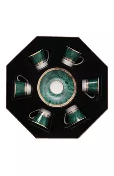 Набор из шести кофейных чашек с блюдцами Malachite Stefano Ricci