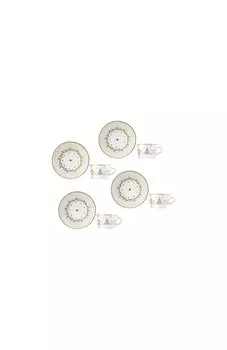Набор Noel Blanc из четырех чайных чашек с блюдцами Bernardaud