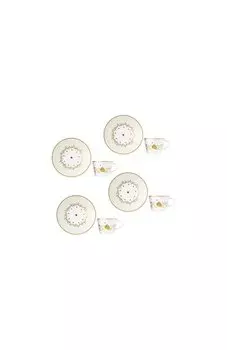 Набор Noel Blanc из четырех кофейных чашек с блюдцами Bernardaud