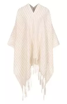 Накидка из шерсти и льна Brunello Cucinelli