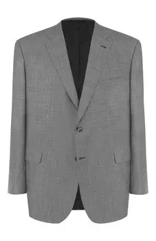 Однобортный пиджак из смеси шерсти и шелка со льном Brioni