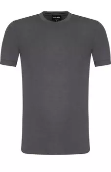 Однотонная футболка из вискозы Giorgio Armani
