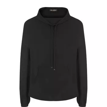 Однотонная шелковая блуза с воротником-стойкой Loro Piana