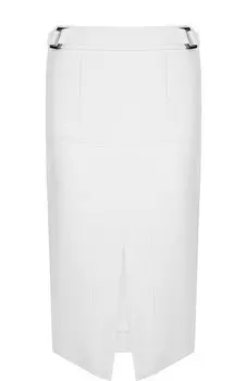 Однотонная шерстяная юбка с разрезом Tom Ford