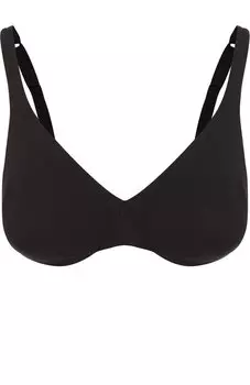 Однотонный хлопковый бюстгальтер с кружевной отделкой La Perla