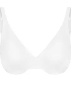 Однотонный хлопковый бюстгальтер с кружевной отделкой La Perla