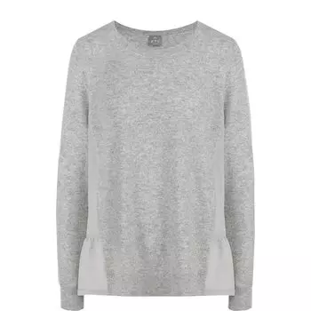 Однотонный кашемировый пуловер с круглым вырезом FTC