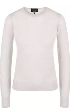 Однотонный кашемировый пуловер с круглым вырезом Giorgio Armani