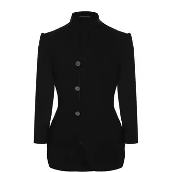 Однотонный льняной жакет с воротником-стойкой Yohji Yamamoto