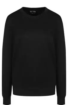 Однотонный пуловер из смеси хлопка и шелка Tom Ford