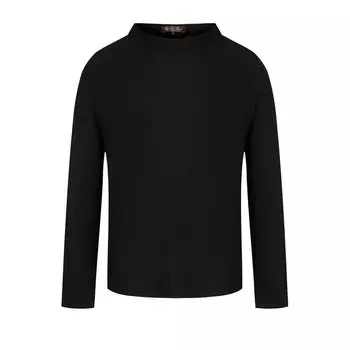 Однотонный пуловер из смеси кашемира и шелка Loro Piana