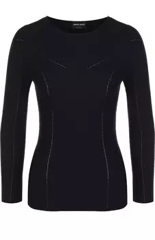 Однотонный пуловер из смеси шерсти и кашемира Giorgio Armani