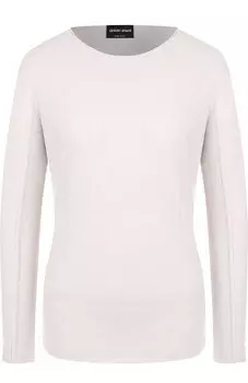 Однотонный пуловер из смеси шерсти и кашемира Giorgio Armani