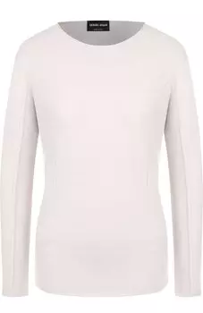 Однотонный пуловер из смеси шерсти и кашемира Giorgio Armani