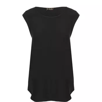 Однотонный шелковый топ свободного кроя Loro Piana