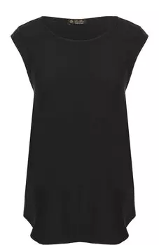 Однотонный шелковый топ свободного кроя Loro Piana