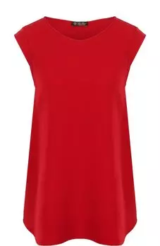 Однотонный шелковый топ свободного кроя Loro Piana