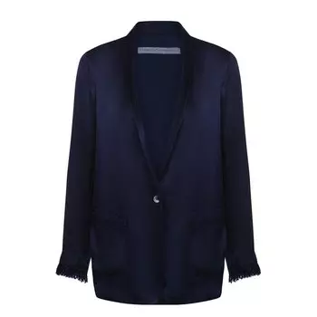 Однотонный жакет из вискозы с бахромой Raquel Allegra