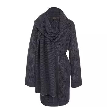 Пальто из смеси кашемира и шелка с поясом Loro Piana