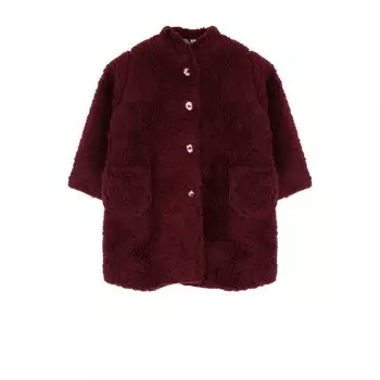 Пальто прямого кроя из шерсти и хопка Leoca