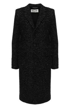 Пальто прямого кроя с отложным воротником Saint Laurent